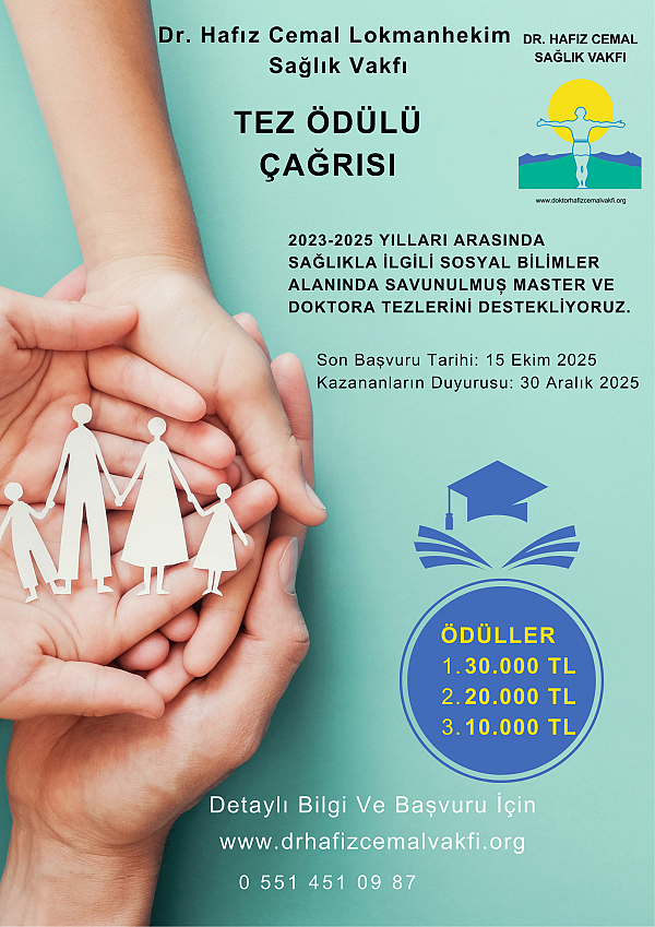 Dr. Hafız Cemal Sağlık Vakfı Tez Ödülü Çağrısı